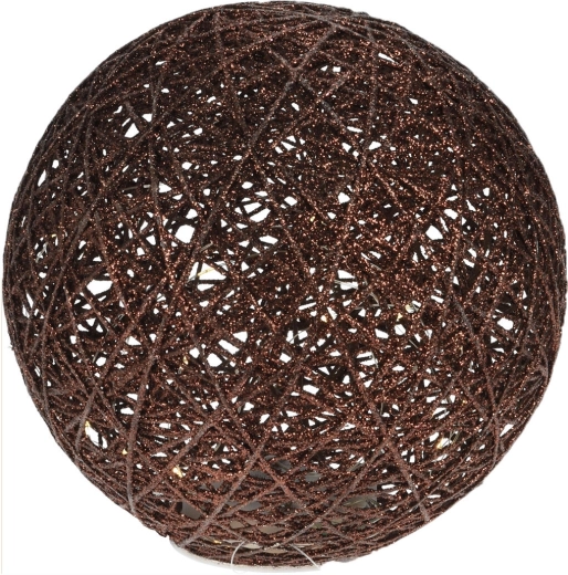 Svjetleća metalna kugla 20 cm s timerom, smeđa, 20 LED