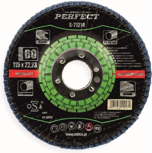 Lamela brusni disk 115 × 22,23 mm granulacija 60 STALCO