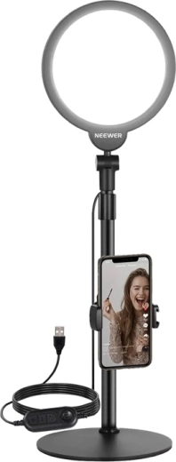 Neewer R06 set za selfie s kružnim LED svjetlom 18 cm i držačem za telefon