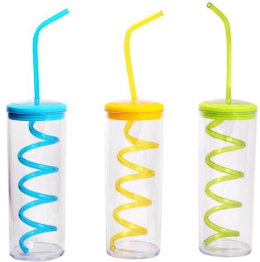 Plastična čaša s usisnom cjevčicom TORO 300 ml