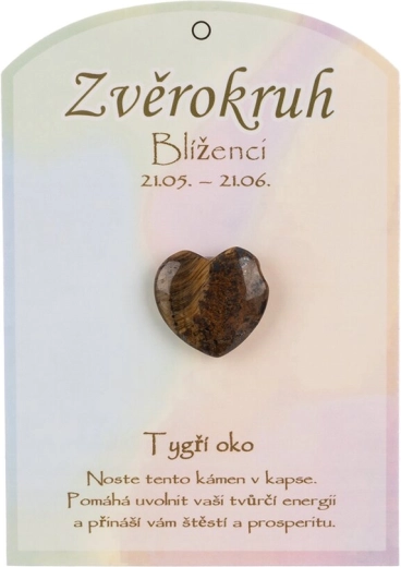Tigrovo oko u obliku srca za znak Blizanci