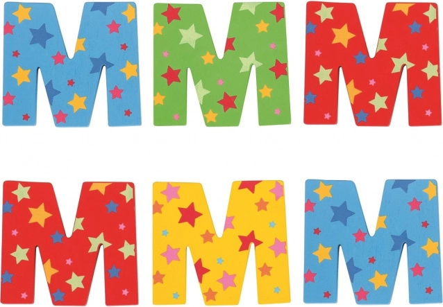 Šareno drveno slovo Zvjezdica M