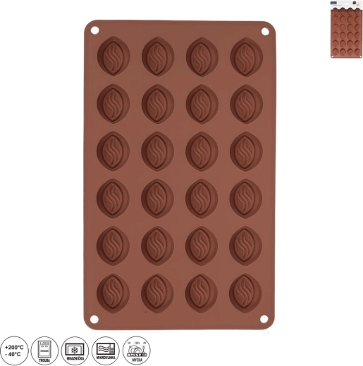 Silikonski kalup za praline 24 kom – zrno kave