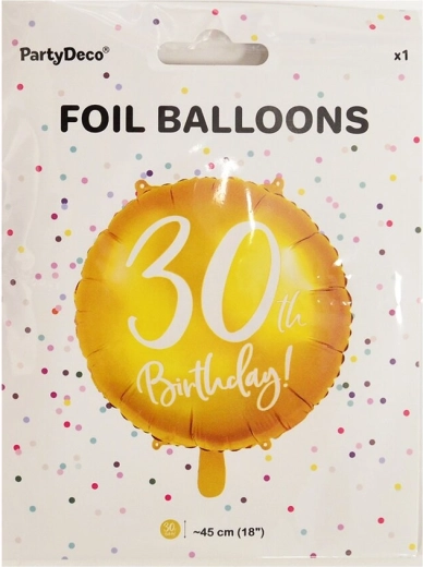 Folijski balon broj 30 zlatni 45 cm