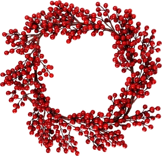 Božićni vijenac 50 cm s plodovima božikovine