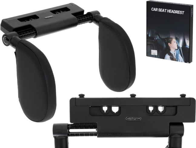 Autosjedalni putni naslon-podupirač za glavu i vrat, podesiv – crna