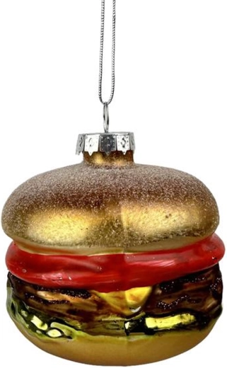 Božićni stakleni ukras hamburger