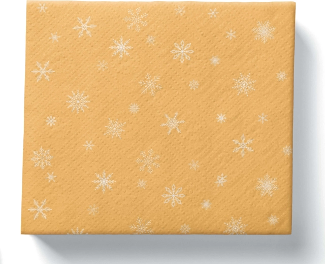 Božićne papirnate salvete zlatne/bijele, 3-slojne, 33 × 33 cm