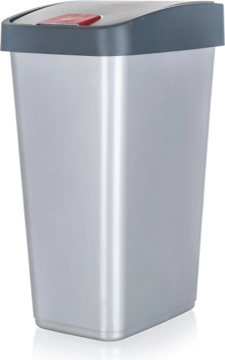 Preklopna kanta za otpad 45 l, pravokutna, plast, srebrna/siva