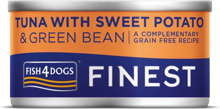 Konzerva za pse s tunjevinom, batatima i zelenim mahunama 85 g FISH4DOGS Finest