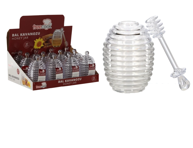 Plastična posuda za med 200 ml s žličicom