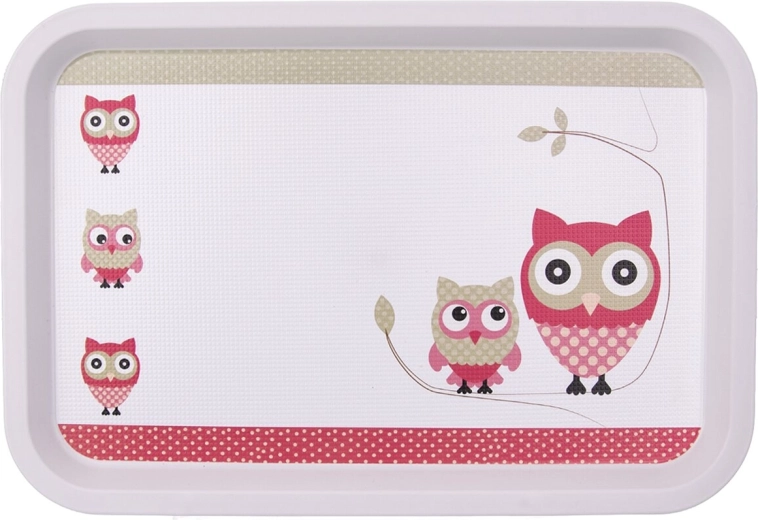 Toya plastični poslužavni pladanj s motivom sove 30,5 × 21 cm