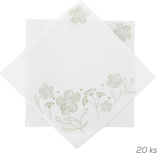 Greenish papirnate salvete bijele 33 × 33 cm, 20 kom