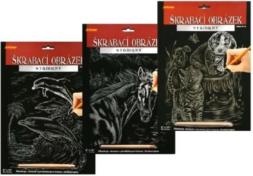 Grebalica slika s motivom Konja - Srebrna 20x25 cm