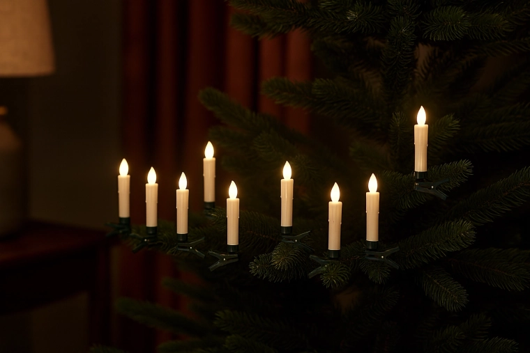 Set od 10 LED svijeća s klipom i daljinskim upravljačem 1,9 × 9 cm