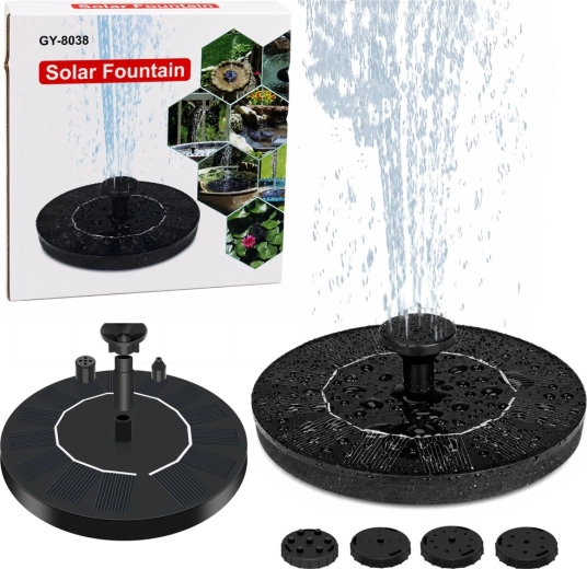 Solarna vrtna fontana za jezerce s 4 mlaznice 180 l/h