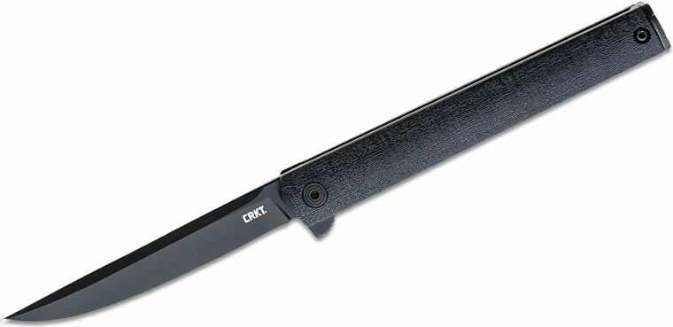 Džepni nož CRKT CEO Flipper Black, potpuno crn, oštrica 8,5 cm, GRN