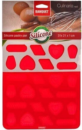 Silikonski kalup za božićne kolačiće CULINARIA, 24 kom, crveni