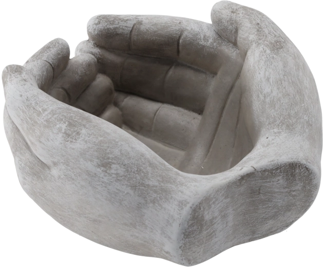 Cementna posuda za cvijeće u obliku ruku, siva 20 × 20 × 11,5 cm