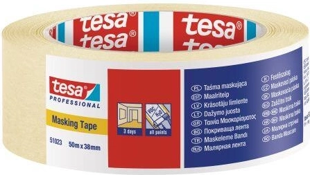 Krepp ljepljiva maskirna traka 38 mm × 50 m žuta Tesa