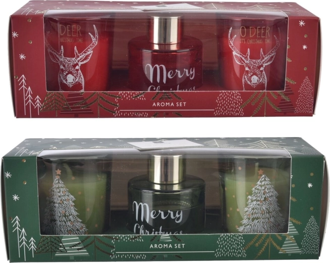 Božićni set aroma difuzora i svijeće 30 ml (2 varijante)