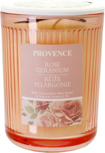 Mirisna svijeća u staklu ružičasta pelargonija 230 g