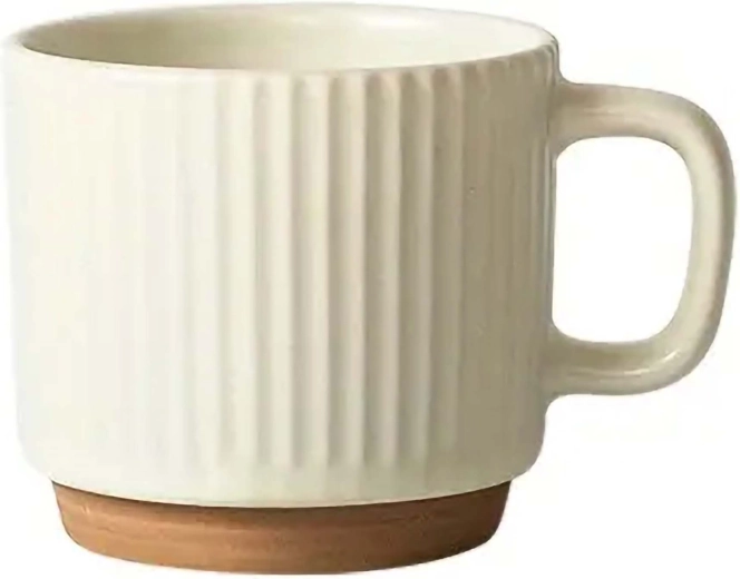 Keramička rebrasta šalica 380 ml kremasto bijela
