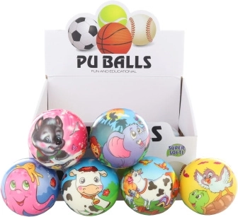 Meki loptić s životinjama 10 cm