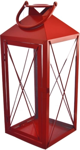 Metalna crvena lanterna – srednja 35 cm
