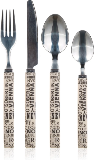 Set pribora CAPITAL 24 dijela s plastičnom drškom, nehrđajući čelik