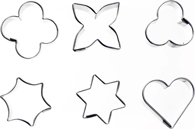 Set mini nehrđajućih kalupa za izrezivanje, mix oblika, 6 kom