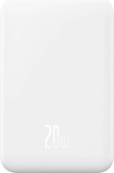 Magnetska mini power banka Baseus 5000 mAh s USB‑C 20 W i bežičnim punjenjem – bijela