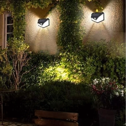 Solarna zidna LED svjetiljka s senzorom pokreta i sumraka, 100 LED