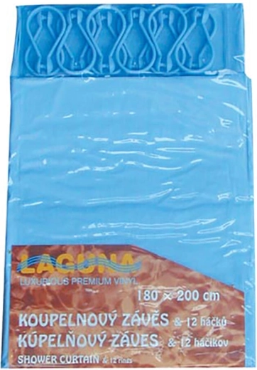 Kupaonska zavjesa UNI 180 × 180 cm od PEVA, 12 kukica, mix boja