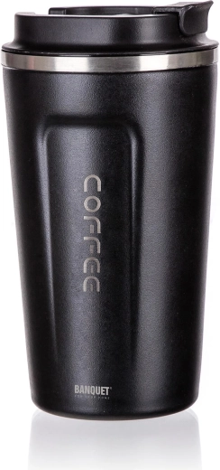 Termo šalica za putovanje 450 ml crna nehrđajuća