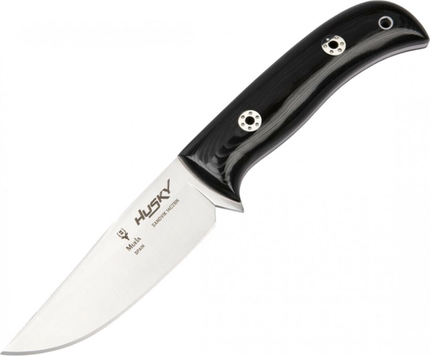 Muela Husky 11M outdoor nož 11 cm, crna polirana Micarta, kožna futrola