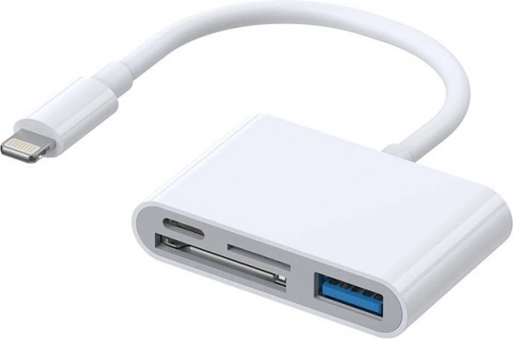 Adapter Joyroom Lightning na USB OTG s čitačem kartica SD/microSD