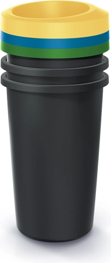 Set kanti za razvrstavanje otpada Compacta R Drop 3×35 l od reciklirane plastike, crne