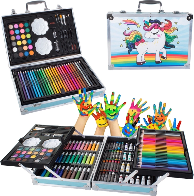 Kreativni set u kuferu 145 kom plava