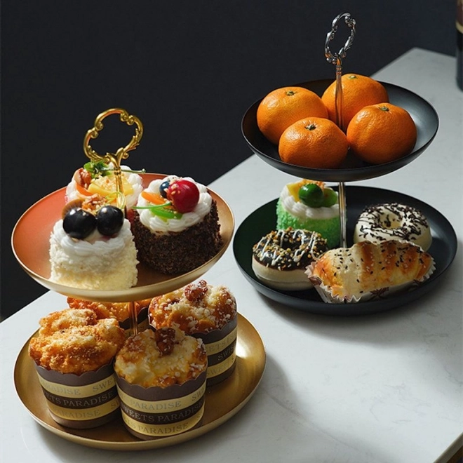 Dvoslojni tanjur / postolje - crni