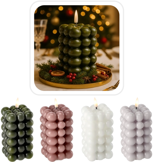 LED svijeća Bubble 6 × 11,5 cm od pravog voska