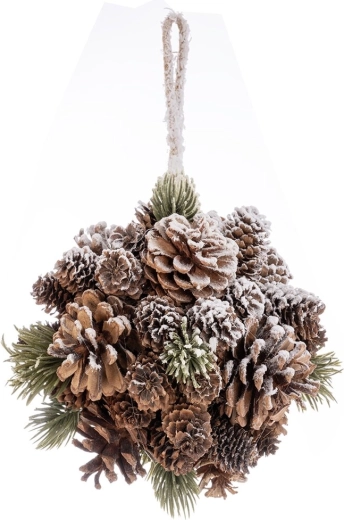 Viseća kugla od šišarki Snow 16 cm
