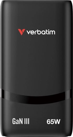 Verbatim Fold 'n' Go GaN punjač 65 W, 2× USB‑C (PD 3.0, PPS), crni