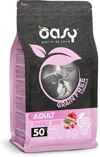Oasy Grain Free Adult Small/Mini svinjetina 2,5 kg