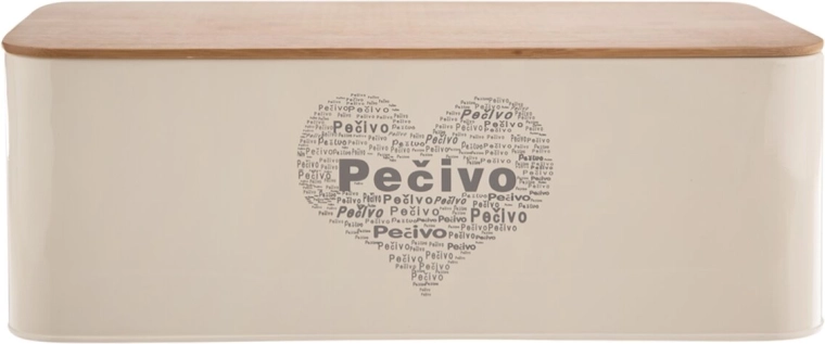 Kutija za kruh lim/drvo za pecivo s motivom srca
