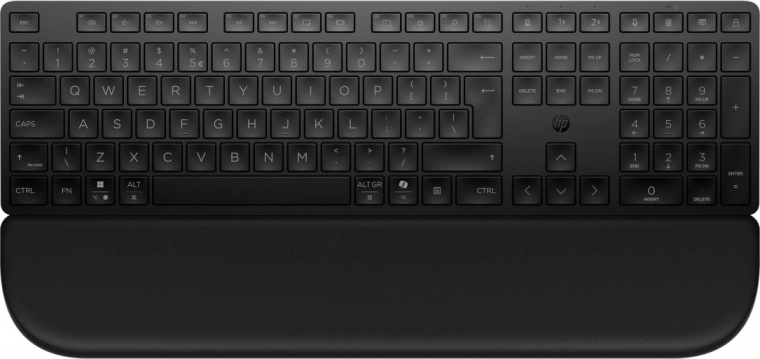 HP 580K bežična multi‑device tipkovnica s podlogom za zapešća