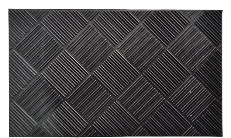 Gumeni otirač 45 × 75 cm – rombovi, crna