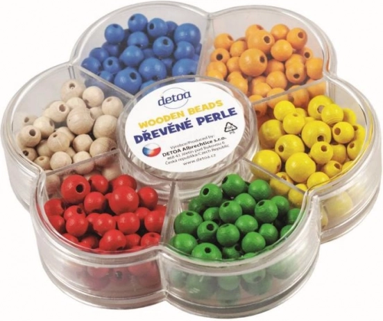 Detoa drvene perlice u cvjetiću – šarena kreativna set za nizanje