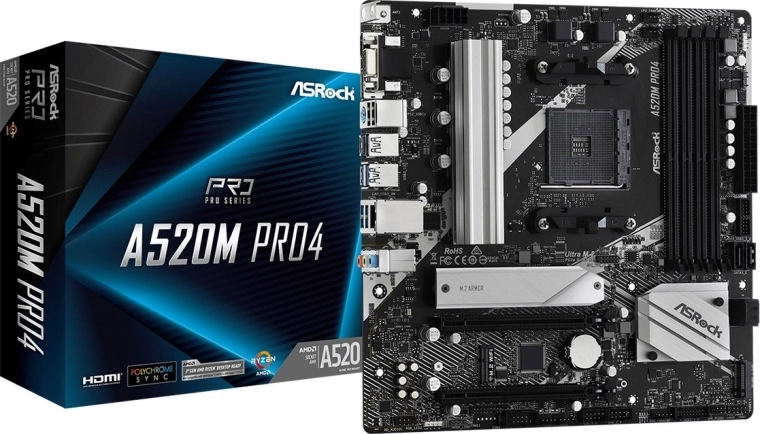 Matična ploča ASROCK A520M PRO4 (AM4, microATX)