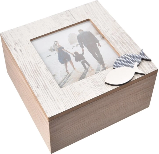 Drvena kutija za fotografije Beach 15 × 15 × 7,5 cm